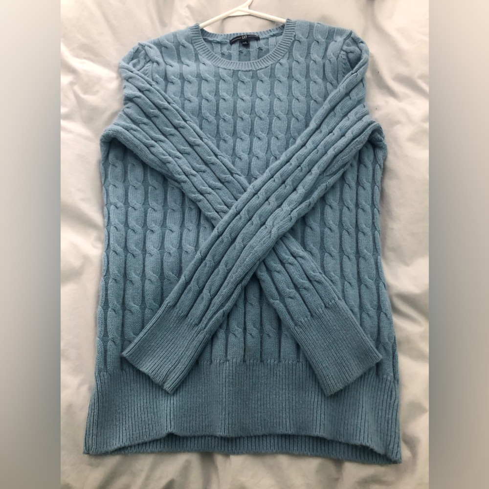 Angora blend GAP Baby Winter Blue Cable Knit Sweater large